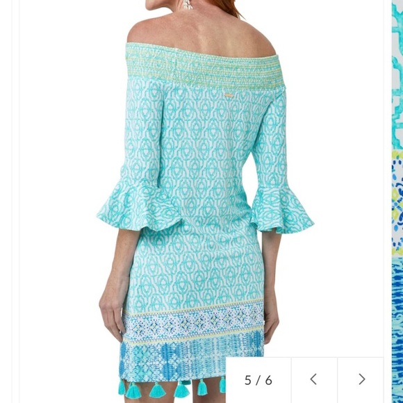 Cabana Life Coastal Cottage Off The Shoulder Dress 50 + UPF protection medium - Picture 4 of 12